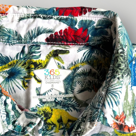 🟢5/$25 365 Kids Dinosaur Button-Down Shirt Garanimals - Picture 6 of 12
